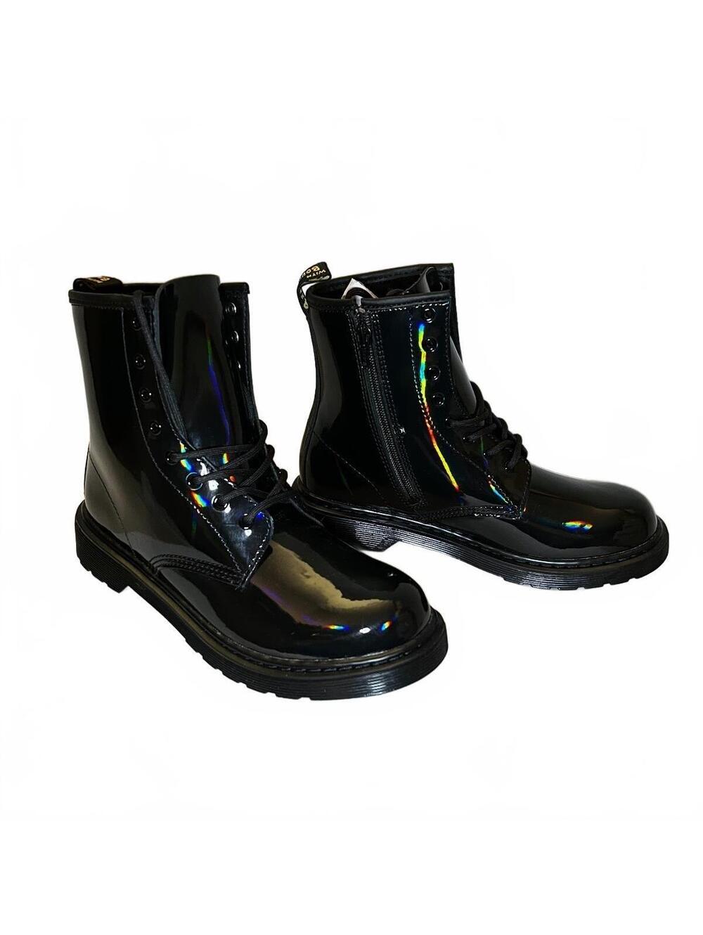 Dr Martens 1460 Y Rainbow Holographic Patent Boots US 7 EU 38 Fits Women’s 7.5–8